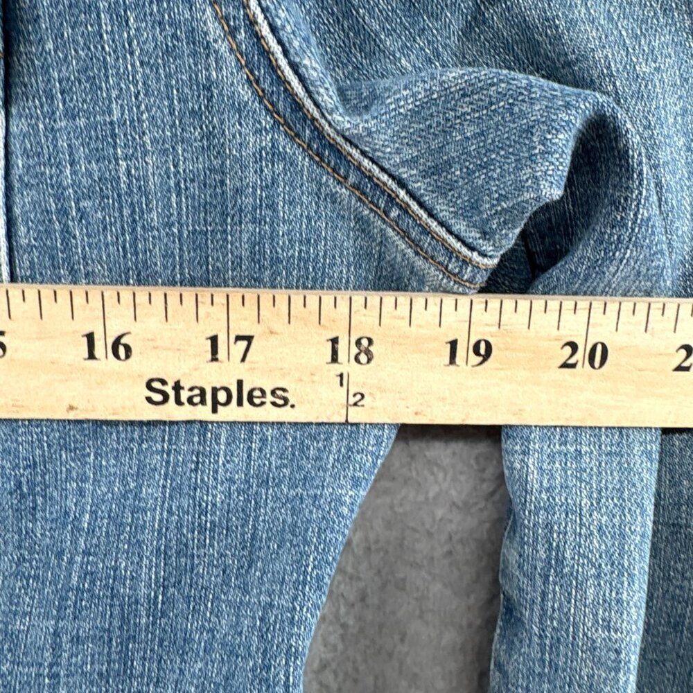GAP 2003 Stretch Denim Snap Jacket Medium Light Wash Western Utility Y2K - Picture 6 of 14